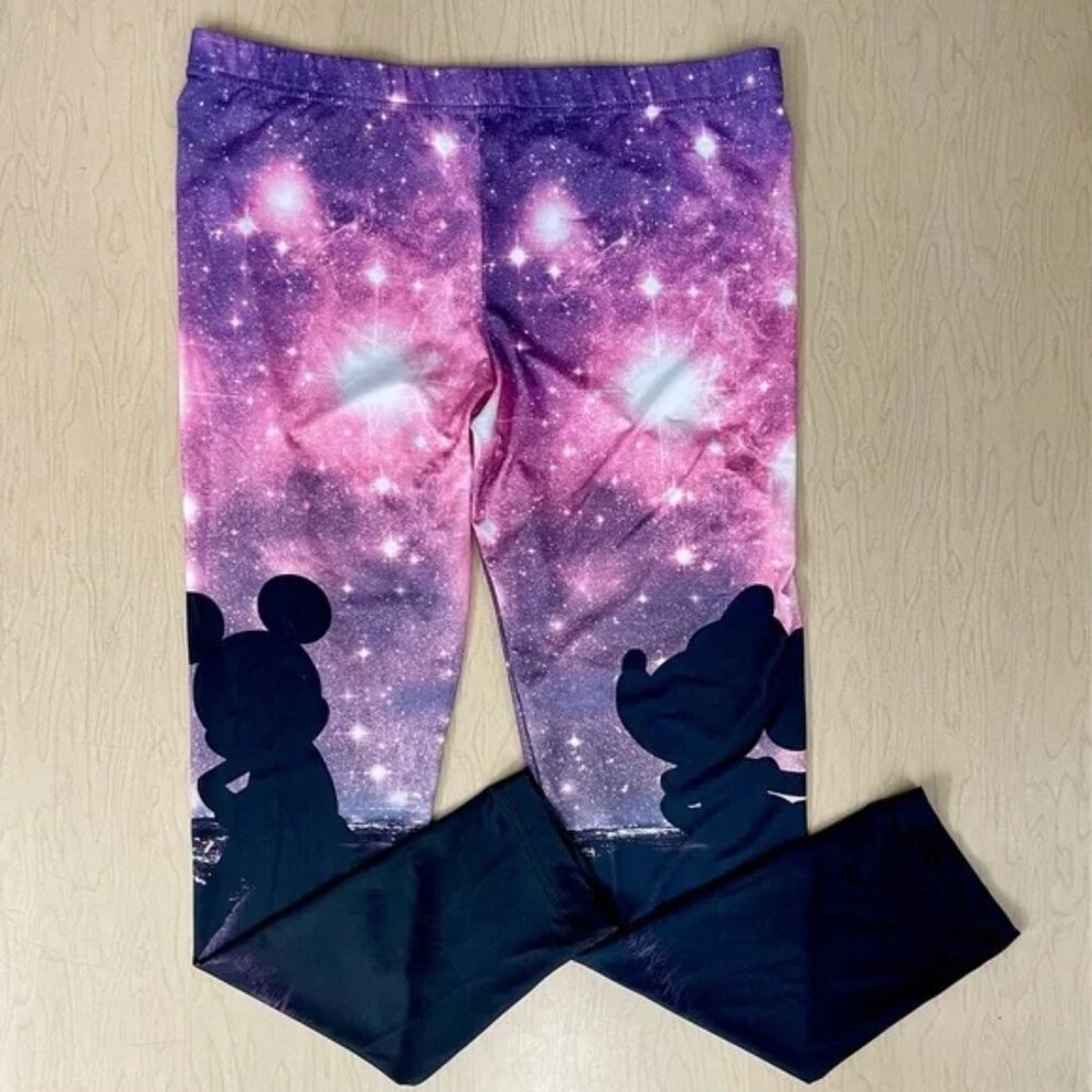 *SOLD* New Disney Leggings Mickey Minnie Mouse Galaxy Silhouette Spring XL